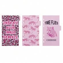 3pcs A6 Leopard Binder Dividers, 6 Hole Punch Thick Paper Index Divider Refill Pages, Leopard Pattern Planner Separators For Notebook Classification And Organization - A - View 13