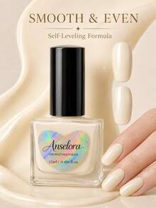 Anselora Creamy Ivory Water-Based Nail Polish, High Gloss Quick Air Dry Smooth Coverage Nail Varnish, 12ml No Lamp Needed Daily DIY Manicure - White - View 1