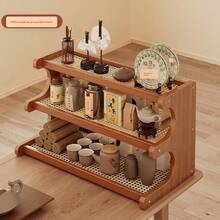 Wooden Trapezoidal Plastic Rack For Plants, Balcony Planters, Multi-Layer Storage Racks, Table Tops For Holding Items, Bookshelves, Kitchen Supplies, Items For Use At The Office, Cup Holders, Storage Cabinets. - Brown - View 2