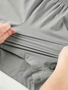 女款夏季運動印花蝴蝶結短褲，彈性腰抽繩跑步褲，適合室內健身與戶外跑步 - 淺灰色 - 查看 3