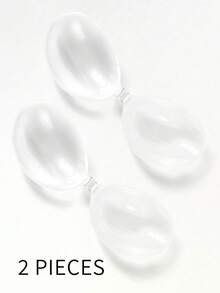 4pcs/Pack (2 Black + 2 Nude) Self-Adhesive Silicone Invisible Bra Pads, Strapless Backless Push-Up Cups, Suitable For Wedding, Cold Shoulder Dress, Bridesmaid Party - Silicone Bra - View 18
