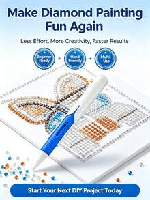 1pc Automatic Diamond Painting Pen, Comfortable Grip, Quick Pickup And Release, Ergonomic Non-Slip Handle Design, Ideal Tool For DIY Diamond Painting Crafts, Diamond Art Tool, Suitable For Canvas, Cards, Nail Art DIY - A - View 1
