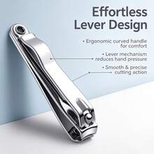 Gunting Kuku Lurus, Gunting Kuku Besar dari Baja Tahan Karat dengan Kikir Kuku Terintegrasi, Pemotong Kuku, Gunting Manikur Salon, Pemangkas Kuku, Alat Perawatan Tangan dan Kaki, Alat Manikur, Kikir Kuku dan Pemangkas Kuku, Cocok untuk Kuku Keras, untuk Rumah, Perjalanan, dan Salon. - A - View 2