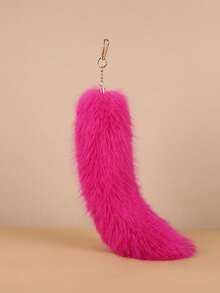 1pc Faux Fur Fox Tail Keychain, Polyester Plush Tail Bag Charm, Multiple Colors Available, Halloween, COS Party Costume, Christmas, Daily Bag Pendant Key Accessory, Suitable For Women - Multicolor - View 6