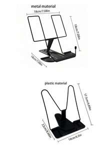 1PC Portable Adjustable Reading Stand, Black Metal Bracket Sturdy And Durable, Heavy-Duty Base Anti-Tip Suitable For Student Desk Use, Adjustable Angle Adapts To Reading Posture Protecting Neck And Waist, Comes With Metal Page Clips To Secure Textbooks, Notebooks And Tablets, Foldable And Portable Storage, Back To School Season Student Classroom Note-Taking, Reading, Homework, Textbook Reading, Book Excerpts, Exam Preparation, Club Records, Class Leader Activity Tools, Popular Choice For New Semester Learning Tools List - Rectangle - View 9