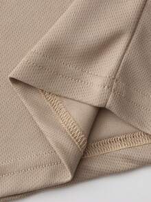 Men's Lapel Casual Versatile POLO Shirt, Commute Outdoor Sports Long Sleeve Shirt - Khaki - View 8