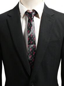1 chiếc cà vạt nam dáng slim in họa tiết chữ thập tối màu, phụ kiện trang trí cho áo sơ mi vest đi làm hằng ngày phong cách cool - Nhiều màu - Xem 2