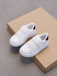 1 Pair Boys Girls Flat Comfortable Casual Shoes Fashion Versatile Sneakers Walking Shoes - White - View 4
