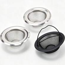 Fine Hole Stainless Steel Sink Strainer, Funnel-Shaped Sink Drain Basket, Kitchen Drain Filter With Portable Handle, Anti-Clogging Food Debris Collector, Used For Filtering Vegetable Scraps And Food Waste - A - View 7