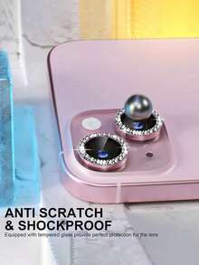 DUTRIEUX 1 Set Camera Lens Protector Film, Compatible With IPhone 18/17/16/15/14/13/12/11 Pro Max, [Anti-Drop] [Compatible With Phone Case] [Easy Installation] Camera Screen Protector Accessory - Pink - View 6
