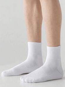 5 Pairs/10 Pairs/12 Pairs/20 Pairs Men's Casual Socks, Mid-Calf Socks, White Socks, Winter Socks, Black Socks, Sports - Multicolor - View 3