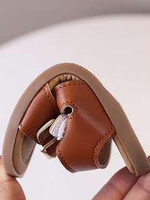 1 Pair Kids Vintage Roman Sandals With Double Buckle Adjustable Straps, Non-Slip Soft Sole, Open Toe Casual Beach Shoes For Boys And Girls, Summer - Brown - View 9