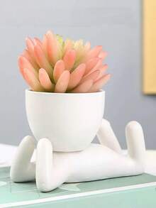 1/3pcs Artificial Succulent Plants, Single Mini Succulent Potted Plant, 3 Styles Available, Cartoon Style, PP Material, PE Material, Green, Desktop Decor, Home Decor, Hotel, Restaurant, Living Room, Bedroom - Multicolor - View 4
