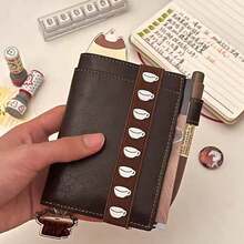 1pc Brown Vintage Leather M5 Notebook, Student Niche INS Style Highly Attractive Portable Loose-Leaf Diary Planner - Multiple Styles - View 2