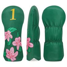 1PC Exquisite Golf Hybrid Headcover With Floral Embroidery. Made Of PU Material, It Shields Golf Club Head Against Scratches And Dust, Practical Accessory For Daily Golf Use. - Multicolor - View 5
