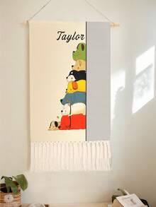 1pc Personalized Custom Tassel Wall Hanging Tapestry, Wall Decor Tapestry, Valentine's Day, Father's Day, Mother's Day Gift, Wedding Souvenir, Home Decor Custom Tapestry - Multicolor - View 13