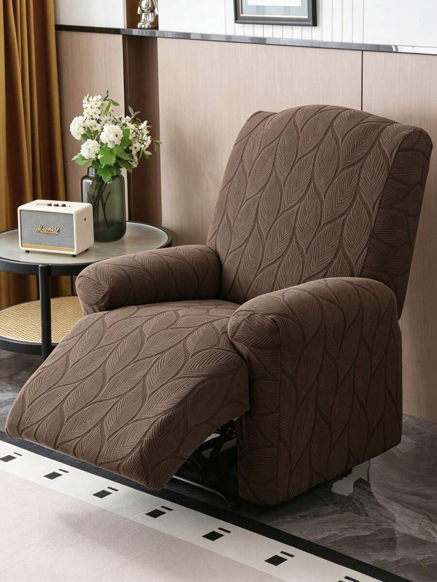 Printed Lounge Chair Cover - Suitable For All Seasons - Office, Living Room, Home Decor Lounge Chair Cover - Washable Couch Covers - Coffee Brown - View 1