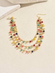 1pc Fashion Luxury Multi-Layer Faux Pearl One-Piece Ear Hook Hair Accessory, Dual-Use Long Dangle Design For Women, Suitable For Banquet, Wedding, Date, Valentine's Day, Birthday Gift (All Colors Are Shipped Randomly) - Multicolor - View 4
