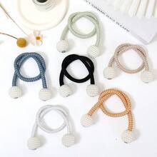 2pcs Magnetic Curtain Tiebacks, Polyester Rope Material, Modern Style, Suitable For Home Office Decor, Birthday Graduation Gift Choice - Curtain Tieback Pair, Curtain Tie Rope, Curtain Buckle, Curtain Ring, Curtain Tie, Bed Curtain Storage Rope, Magnetic Pearl, No Drilling, Bundling - one-size - View 3