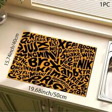 Alfombrilla de drenaje con estampado/Alfombrilla absorbente/Alfombrilla de secado para cafetera y vajilla - Protector de mesa de poliéster absorbente con respaldo de goma antideslizante, para decoración de encimera de cocina - Mantel individual para bar en casa y mesa de comedor - Multicolor - Ver 12