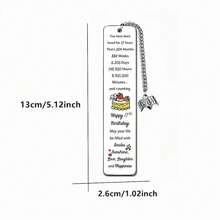 2pcs Colorful Pattern Metal Bookmarks "17th Birthday Commemoration" Creative Customized Gift, Birthday Blessing Souvenir Gift For Son And Daughter, Highly Commemorative Time Countdown Page Clip, Exquisite Gift For Reading Enthusiasts And Book Lovers, Anniversary Holiday Party Decoration Gift - Rectangle - View 2