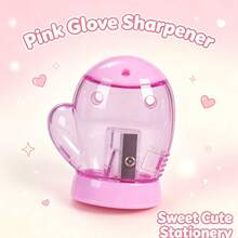 1pc Glove Shaped Pencil Sharpener, Manual Pencil Sharpener Gift, Mini Rotary Pencil Sharpener, Multi-Functional Design, Creative Acrylic Shape, Stationery Gift Back To School - Multiple Colors and Random Styles - View 4