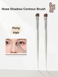 GUOXIAONIU Angled Nose Contour Brush, 3D Sculpting Nose Makeup Brush, Suitable For Nose Shadow Contouring And Brow Highlighting - Rose Gold #420 - View 4
