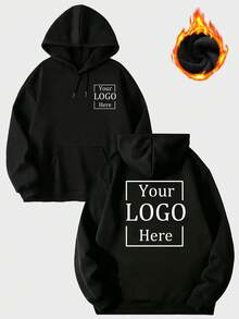 個性化客製化女款秋冬衛衣，正反面圖案客製化，可上傳照片/LOGO/文字圖片/團體照/家庭照/風景/寵物，情人節、萬聖節、聖誕節禮物/班級制服客製化/送給男友/女友的禮物/連帽套頭衛衣，保暖舒適，適合戶外穿著/工作制服客製化 - 黑色 - 查看 2