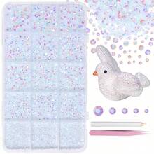 12000pcs Clear AB Rhinestones For Dazzling Kits, Dazzling Resin Gems 2/3/4/5/6mm For Handmade, Flat Back Rhinestones For Craft DIY Glassware - Multicolor - View 24