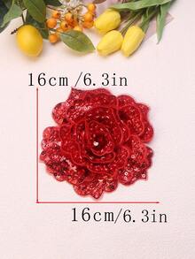 1pc Multi-Color Handmade Embroidered 6-Layer 3D Raised Crystal Rose Flower Patch With Beads, Suitable For Clothing Accessories, DIY Apparel, Wedding Dress Decoration - Multicolor - View 38