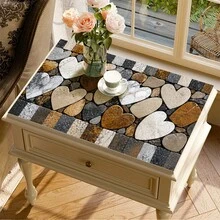 Thảm thoát nước/thảm thấm hút/thảm làm khô họa tiết trái tim vân đá tối giản 2D cho máy pha cà phê và dụng cụ ăn uống - tấm bảo vệ mặt bàn bằng polyester thấm hút với đế cao su chống trượt, trang trí mặt bếp, dùng làm tấm lót bàn ăn và quầy bar tại nhà - Nhiều màu - Xem 4