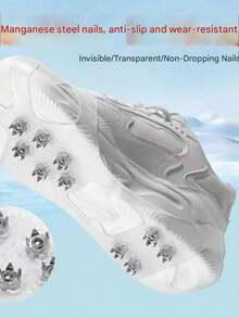 1 Set 2pcs Fashionable 20-Tooth Anti-Slip Ice Crampons Shoe Covers, Suitable For Winter Outdoor Travel, Snow Hiking, Trekking, Unisex, Fits Shoes And Boots, Ice Climbing Crampons, Anti-Slip Snow Pads, Suitable For Snow And Ice Surface Walking, Winter Walking - Multicolor - View 5