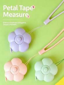 1pc Round Floral Soft Tape Measure, Automatic Retractable, With A Lanyard And Button, Double-Sided Markings, Portable Emergency Solution, Suitable For Sewing And Body Measurements: Waist, Chest, Fabric, DIY Crafts, Travel, Back-To-School Season. - Multiple Styles - View 9