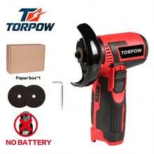 TORPOW Mini Lithium Battery Angle Grinder 12V Small Handheld Polishing Machine 76mm Cutting Disc Home Metal Wood Polishing Rust Removal Rechargeable Cutting Machine - Red - View 8