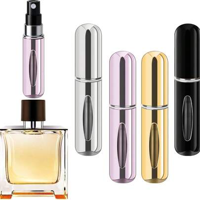 1/2 piezas Botellas de spray de fragancia recargables para viaje, botellas de spray de fragancia portátiles mini vacías, adecuadas para llevar fragancia, reutilizables, fragancia cosmética, fragancia de uso diario para mujeres, regalo para mujeres, favor de fiesta, decoración de habitación, decoración de baño, hogar