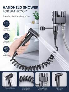 1pc Portable Sit Down Shower Kit, 304 Stainless Steel Toilet Bidet With Adjustable Water Pressure, Compatible With American Toilets, Sitting Bathtub & Commode - Multiple Styles - View 9