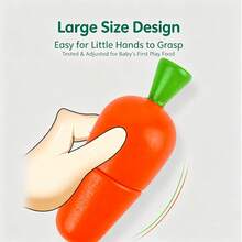 1 Set Kids Wooden Cutting Simulation Food Toy Set, Fruit & Vegetable Kitchen Toys, Large Easy-To-Grip, Smooth Rounded Edges, Montessori Early Education, Toddler Educational Gift, Unisex For Boys & Girls, Random Style & Color - Multicolor - View 5