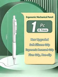 2 buah Pensil Mekanik Otomatis Putih 0.7mm untuk Pelajar, Anti-Patah, Dapat Diklik, Dapat Dipindahkan, HB, Kapasitas Isi Besar (1 Pensil + 100 Isi Ulang) - beraneka warna - View 3