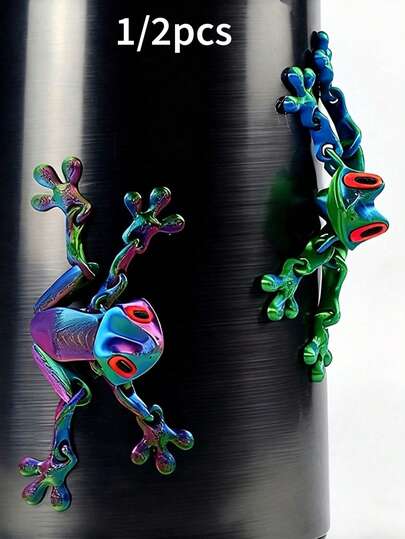 Movable Joint Frog Magnet, Movable Frog Small Sculpture, Durable Plastic Cartoon Refrigerator Magnet, Suitable For Refrigerator, Bedside Table, Chair And Office Decoration - Creative Gift, Fun Decoration, Car Dashboard, Refrigerator And Other Decorative Accessories