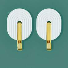 2pcs Self-Adhesive Multi-Function Towel Bathroom Hooks, No-Drill Damage-Free Hooks, Luxury Door Backpack Hooks, Practical Hooks - View 9