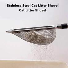 3mm Heavy Duty Cat Litter Scoop With Ergonomic Handle - Rust-Resistant & Easy To Clean, Quick Litter Removal, Durable Cat Litter Scoop For Home And Litter Box - Silver - View 7