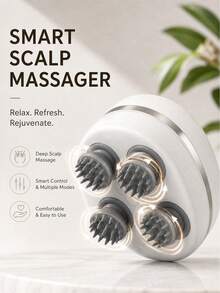 HYUNDAI Multifunctional Portable Massager, 4 Massage Modes, Soft Skin-Friendly Touch, Suitable For Scalp And Body Massage, Ideal For Daily Use, Gym And Relaxation - White - View 2