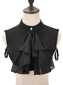 1 Pack/2 Packs Women's Victorian Style Chiffon Fake Collar, Versatile Half Shirt Mock Neck Detachable Collar - Multicolor - View 3