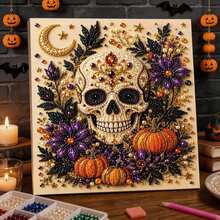 1 قطعة لوحة رسم اللؤلؤ للهالوين جديدة جداً DIY رسم الماس ديكور جداري صورة معلقة - متعدد الألوان - مشاهدة 4