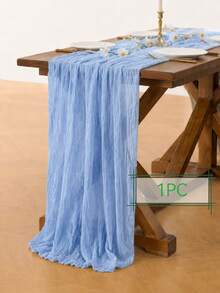 1/5 Pcs Light Blue Tulle Table Runner/Tablecloth, Soft Fluffy, For Weddings,Wedding Decor,Room Decor,Home Decor,Kitchen Deccor,Party Decor,Can Be Used As Chair Back Ties,Festivals, Engagement And Other Occasions - Baby Blue - View 14