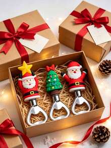 Christmas Themed Bottle Opener, Practical Kitchen Tool, Suitable For Masquerade, Home Kitchen, Backyard Party And Other Occasions, Ultra-Lightweight And Compact, Can Be Hung As Cute Decoration When Not In Use - Multicolor - View 6