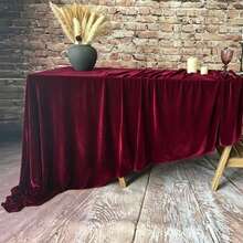 A Rectangular 200gsm Velvet Tablecloth For Wedding And Party Decoration - A - View 1