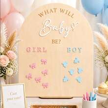 Gender Reveal Voting Board | Pink & Blue Acrylic Decor | Boy Or Girl Party Game | Party Decoration | Tabletop Standing Display Centerpiece - View 1