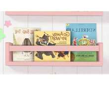 1pc Floating Wall Shelf, Cedar Wood Wall-Mounted Storage Rack, Can Hold Books, Toys And Decor, Also Suitable As Bathroom Organizer, Used For Room Decoration - Baby Pink - View 3