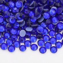 SS0-SS50 1/5/6/7mm 彩色水晶水鑽 平底燙鑽,適用於衣物、布料、洋裝、包包、鞋子裝飾 - 深藍 - 查看 2